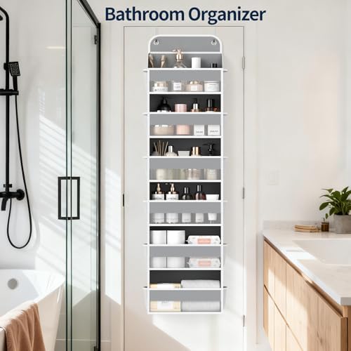 Yecaye 6 Tier Over the Door Organizer, 52.8lbs Capacity Door Organizer Hanging with 12 Mesh Pockets, Behind the Door Storage for Closet Baby Nursery Bathroom Bedroom,and Dorm,1Pc - Image 6