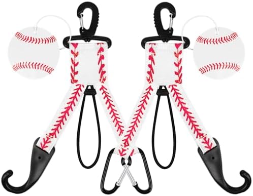 White Baseball Dugout Organizer Bat Rack Bag Hook for Fence Glove Clip Helmet Hanger Backpack Drinking Bottle Hook with Name Luggage Tag Baseball Team Gifts for Players Gear Coach Mom-2pcs by Eyourlife