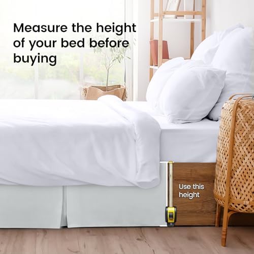 Queen Bed Skirt, Hides Under-Bed Storage 16 Inch Drop, Pleated, Light Grey - Image 4