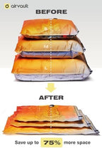 AirVault Vacuum Storage Bags for Travel & Home - Space Saver Compression Packing Bags Set for Clothes, Blankets & Seasonal Storage, Small (4), Medium (8), Large (8) (Orange,20-Pack Combo) - Image 6