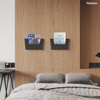 YOHOM Adhesive File Holder Plastic Document Folder Door No Drilling Mount Mail Magazine Organizer A4 Filing Envelopes Folder, Office Wall Mount Single Pocket (BLACK, 2 PCS) - Image 3