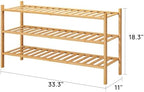 viewcare 3-Tier Long Shoe Rack, Bamboo Wood Shoe Rack for Closet, Entryway & Hallway, Stackable | Beautiful | Functional | Sturdy - Image 3