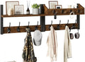 31.5" Coat and Key Rack Wall Mount with Shelf, Rustic Brown, HWS007H-2 by High-qualityhomefurnishing