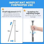 Adjustable Shower Caddy Tension Pole: Rustproof Corner Bathroom Shelves - Image 4