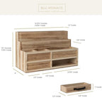 BLU MONACO | Natural Wood Mail Organizer with Drawer & Pen Holder | Rustic Desk Organizer for Bills, Letters & Countertop Storage | Wooden Desktop Mail Sorter for Home & Kitchen - Image 6