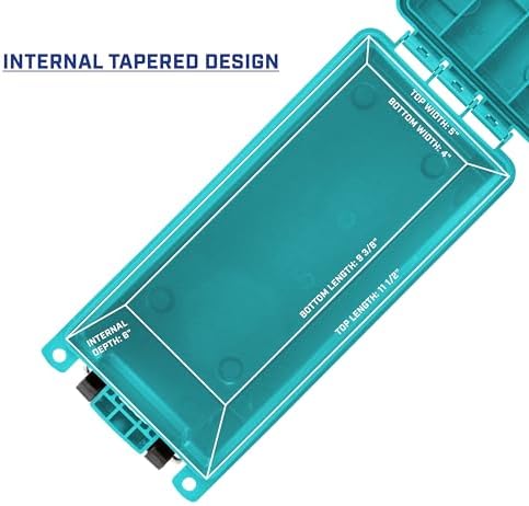 Sheffield 12633 Ammo Storage Box, Stackable .30 Cal Field Boxes, Water and Dust Resistant, Lockable Storage Box with Handle, Secures Hunting Gear, Supplies, and Bullets, Made in USA, Teal,(Pack of 6) - Image 3