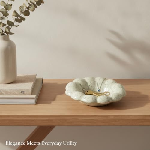 Ceramic Decorative Tray, Square Catchall Dish for Jewelry and Keys, 7.3 Inch Vanity and Entryway Organizer (1 PC) - Image 2