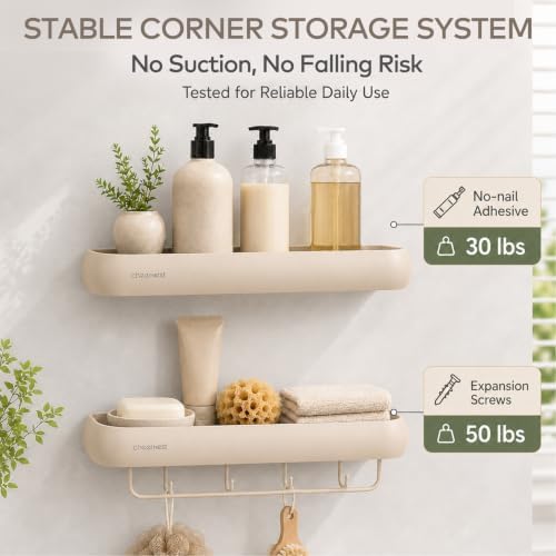 Shower Caddy Adhesive, No Drilling Aluminum Bath Organizer Shelf - Image 3