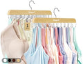 Gomyrod Tank Top Hanger, 1 Pack w/20 Hooks Bra Hanger for Closet Organizer | Premium Wood Space Saving Hanger, 360°Rotating Closet Organizers and Storage, Multi Hook Hanger for Dorm & Apartment by Gomyrod
