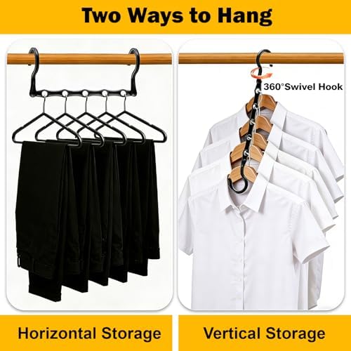 Closet Organizers and Storage, 8 Pack Stronger Space Saving Hangers for 40 Clothes, College Dorm Room Essentials for Guys Girls, Clothes Hanger with 5 Holes, Closet Storage, Magic Home Organization | College Dorm Room Essentials for Guys Girls, Clothes... - Image 3