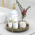 Oroyutor 9-Inch Oak Lazy Susan Vanity Tray, Gold Finish by Oroyutor