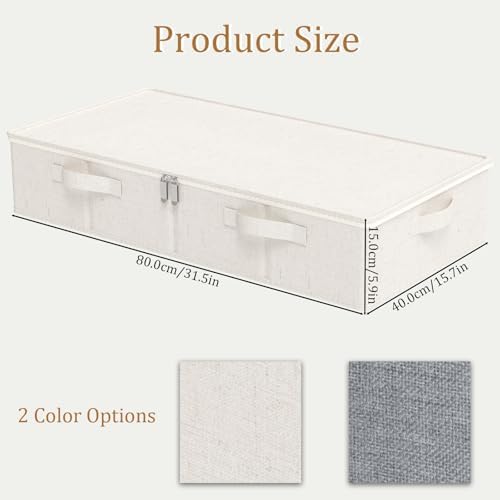 Underbed Storage Basket with PP Panel,31.4x15.7x5.9in,Beige,2 Pack - Image 6