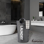Caroeas 100L Laundry Basket,Large Laundry Hamper, Laundry Bag with Padded Handles, Clothes Hamper Stands Up Well, Collapsible Free Standing Easy Storage Washing Bin (Dark Grey,100L) - Image 6
