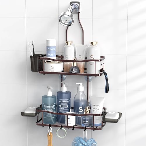 Hanging Shower Caddy Over Shower Head - No Drill Rustproof Shower Rack by Aitatty