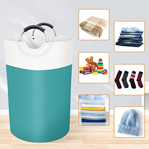 BlissTotes 75L Laundry Basket, Freestanding Collapsible Hamper, Green - Image 4