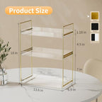 Bathroom Countertop Organizer, 3 Tier Acrylic Tray Vanity Counter Skincare Organizer Shelf, Kitchen Under Sink Standing Rack, Home Storage Holder for Lotion Makeup Cosmetics Perfume Spice, Gold - Image 2