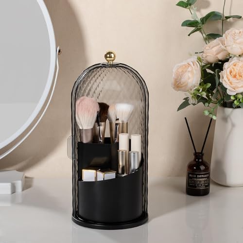 Toothbrush Holder with Cover for Bathroom Countertop, Organizer, Black - Image 7