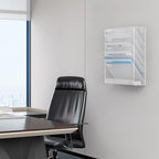 EasyPAG 5 Tier Wall File Holder, Mesh Hanging Folder Organizer with Classify Label, Versatile Desk File Holder, Vertical Wall Mounted Mail Organizer for Office Home Cubicle, White - Image 6
