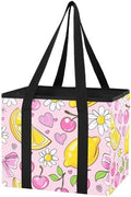 Trunk Organizer Collapsible Car Organizer with Handle Car Storage Box Bin for Groceries SUV Utility Tote Bag Portable Vehicle Container Lemon Cherry Pink by WelcometoElliTarr