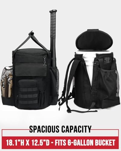 Baseball Bucket Bag, Softball Coaches Bags Fit 6 Gallon Bucket - Image 3