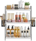 Wood Bathroom Counter Organizer with Metal Frame for Vanity Storage ,White by BSTSLL