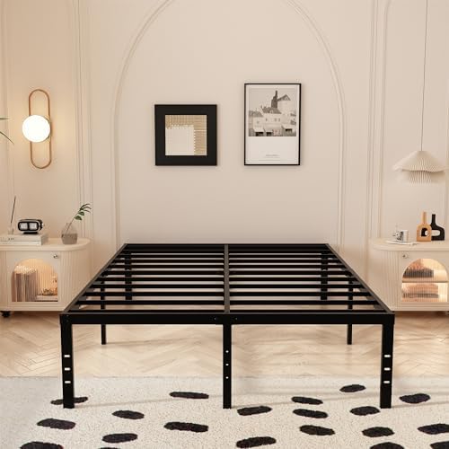 Maenizi 18 Inch Full Size Bed Frame with Skirt, Heavy Duty Metal Bed Frame Full, No Box Spring Needed, Support Up to 3000 lbs, Easy Assembly, Noise Free, Black - Image 3