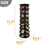 SpaceAid 8 Tier Rotating Shoe Rack Tower, Spinning Shoe Display Lazy Susan, Revolving 360 Shoe Rack Storage Round Carousel, Vertical Handbag Rotate Shoes Closet Organization (8-Tier Black) - Image 2