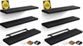 BAYKA Black Floating Shelves 35.4in, Set of 3, Wall Mounted for Wall Decor (Pack of 2) by Bayka