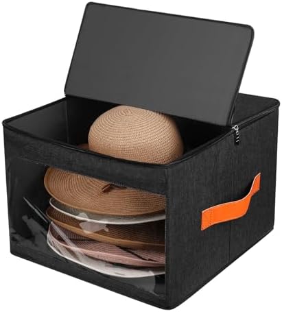 kushon Upgraded Hat Storage Box for Women & Men,Closet Hat Boxes Organizer Bag with Dustproof Lids,Cowboy Hat Box,Hat Carrier Case For Travel by kushon