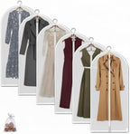 MsKitchen 6 Pack Long Garment Bags (24x60") - Dustproof Gown Covers - Durable PEVA Hanging Bags with Sturdy Zipper for Maxi Dresses, Long Coats & Dance Costumes (Translucent) by MsKitchen
