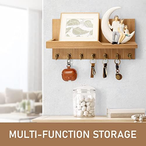 Rebee Vision Key Holder Wall Mount with 7 Key Hooks for Entryway, Yellow - Image 3