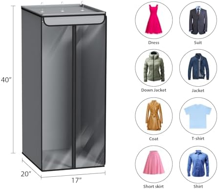 Univivi Garment Bags for Hanging Clothes, Cloth Bag 40 In, 1 PCS, Grey - Image 5