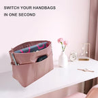 Handbag Tote Purse Organizer Insert, Medium, Pink - Image 6