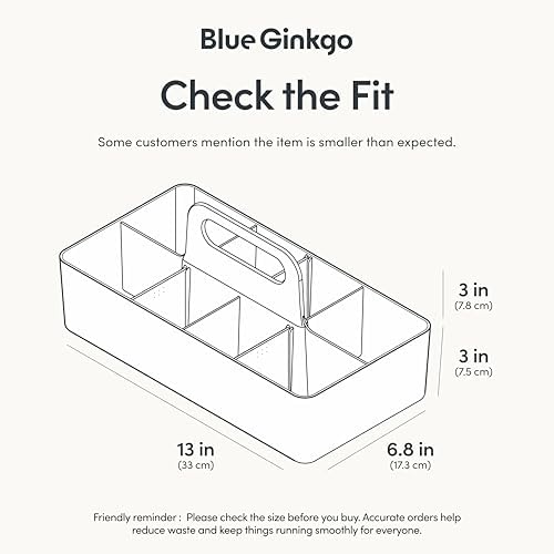 BLUE GINKGO Stackable Organizer Caddy, Long, White, Made in Korea - Image 3