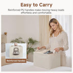 StorageWorks Linen Closet Organizers, Fabric Storage Bin, Beige, 2-Pack - Image 5