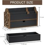 Desk Organizer with Drawer Wood File Office Mail Organizer Countertop - Image 7