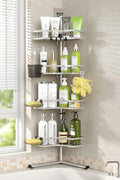 Standing Corner Shower Caddy - 4-Tier Rustproof Adjustable Shower Shelves by Foukus