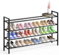 Bumusty 4 Tier Long Expandable Shoe Rack for Closet, Black by BUMUSTY