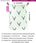 Laundry Hamper Large Canvas Fabric Storage Basket Grey deer - Image 2