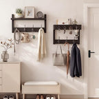 29" Wall Coat Rack with Shelf & Mail Organizer, Entryway Black - Image 2