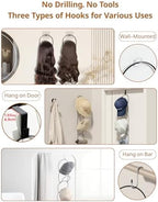 LINFIDITE 15 Pack Hat Rack Hanger Holder Organizer Closet Hanging Baseball Cap Display Storage Rack for Scarves Handbags Towels Clothes Ties Over Door Wall Mounted w Hanging Hook Black - Image 4