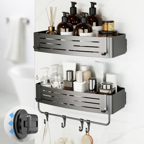 Onemake Shower Caddy Suction Cup, 2 Pack Shower Shelf with Hooks for Bath by Unknown
