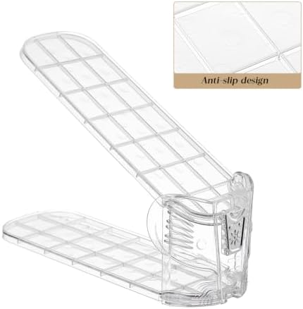 Shoe Slots Organizer Durable and Thick,Elephant-Shaped Adjustable Shoe Stackers,Space Saving for Closet Storage (Transparent - Silver, 10Pack) - Image 5