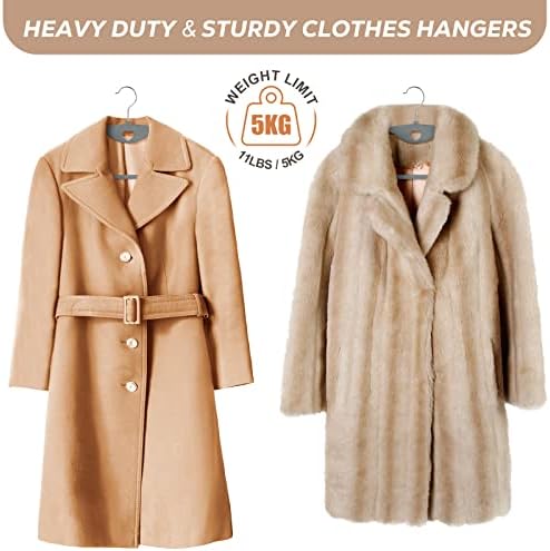 Plastic Hangers Grey Clothes Hanger 50 Pack | No Shoulder Bumps, 360°Swivel Hook, Thin, Space Saving for Closet, Fit for Suits Pants Heavy Duty Adult Coat Shirt Dress - Image 2