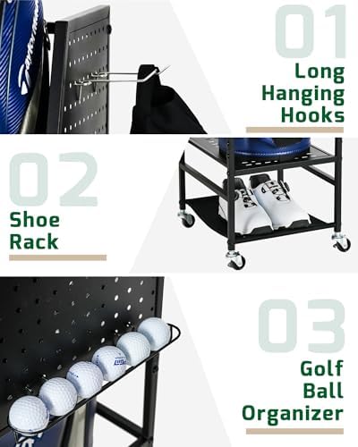 Mythinglogic Golf Bag Storage Organizer for Garage, Multiple Capacities - Image 3