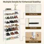YATINEY 8 Tier Shoe Rack, Shoe Storage Organizer, Large Capacity Shoe Shelf Holds 32 Pairs of Shoes, Sturdy and Stable, for Entryway, Hallway, Closet, Dorm Room, White SS08WW - Image 7