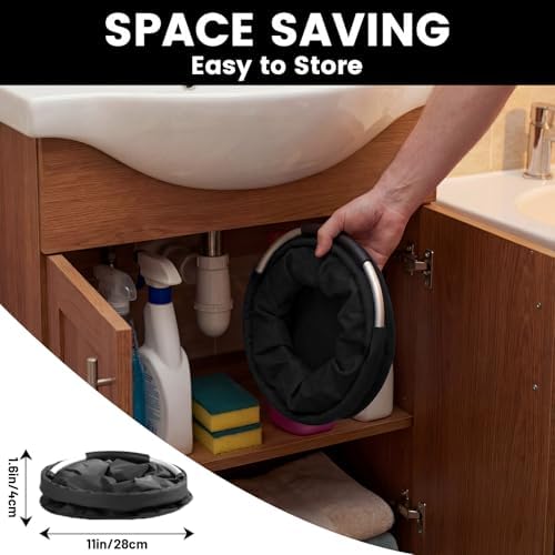 Cleaning Caddy with Handle, 17L Cleaning Supplies Organizer (Black) - Image 6