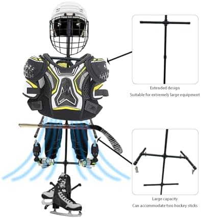 Hockey Equipment Drying Rack,Heavy Duty Metal Sports Hockey Gear Drying Rack,Ice Hockey Drying Rack for Hockey, Football, Lacrosse Gloves, Pads, Helmets - Image 7