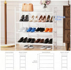 Expandable Shoe Rack for Closet, Entryway, Shoe Storage, 3-Tier, White - Image 3