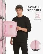 Heavy Duty Moving Bags Extra Large, Premium Storage Bags with Durable Zippers, Reinforced Handles, Moving Supplies for Clothes, Bedding, College Dorm Essentials, 12 Pack Pink - Image 5